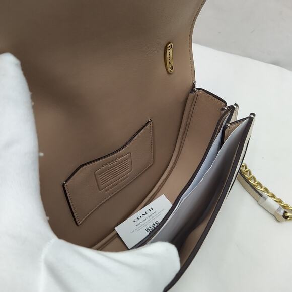 Coach Alie Signature Jacquard Ivory Chain Strap Crossbody Bag - NWT $550 - Picture 13 of 16